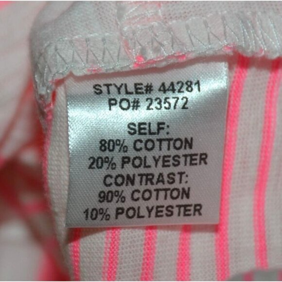 NWOT Skies Are Blue Pink Striped Crop Blouse Top Size L Stretch Beach Summer - Picture 11 of 12